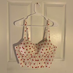 White Cherry Corset Top